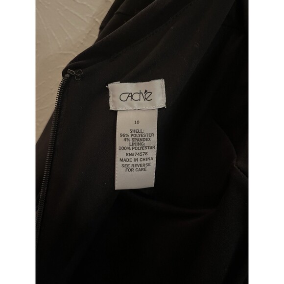 CACHE Dress 10 Black Rouched Bodycon Retro Gothcore Alt Y2K Cocktail - Picture 4 of 4
